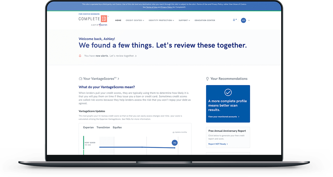 costco credit monitor